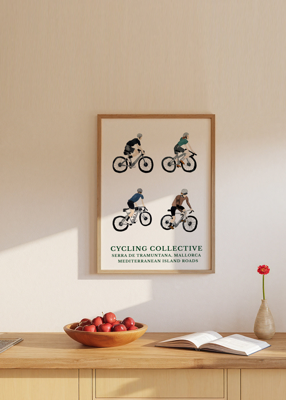 Mallorca Cycling Collective - Framed poster in an interior