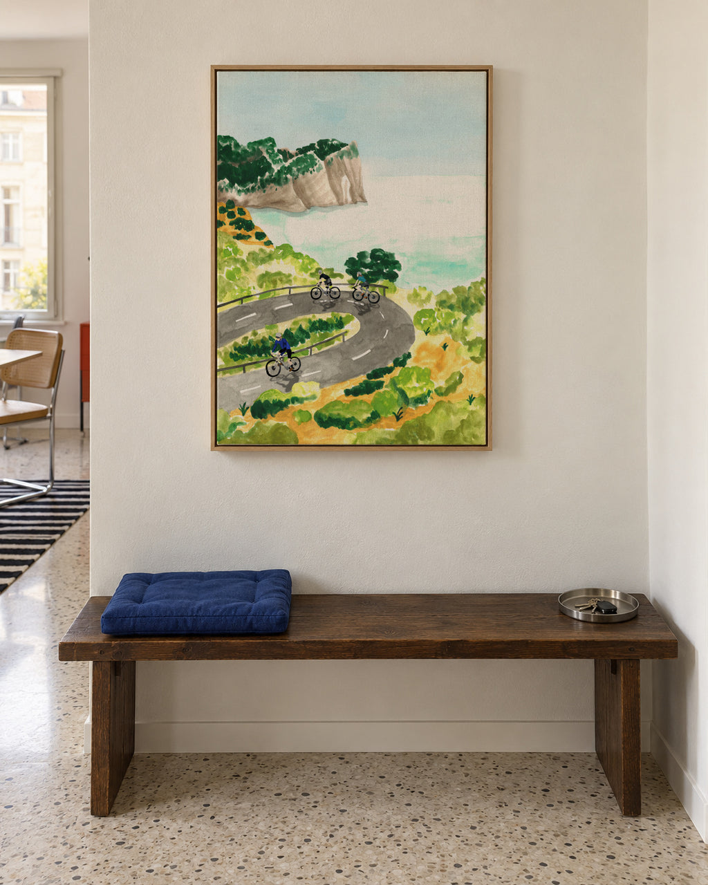 Cycling Cap Formentor - Framed canvas in an interior