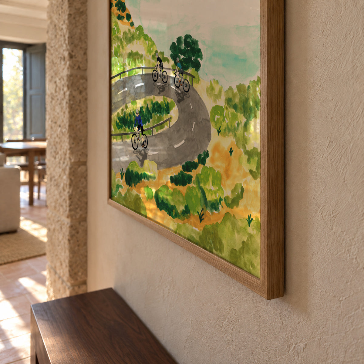 Cycling Cap Formentor - Framed poster detail