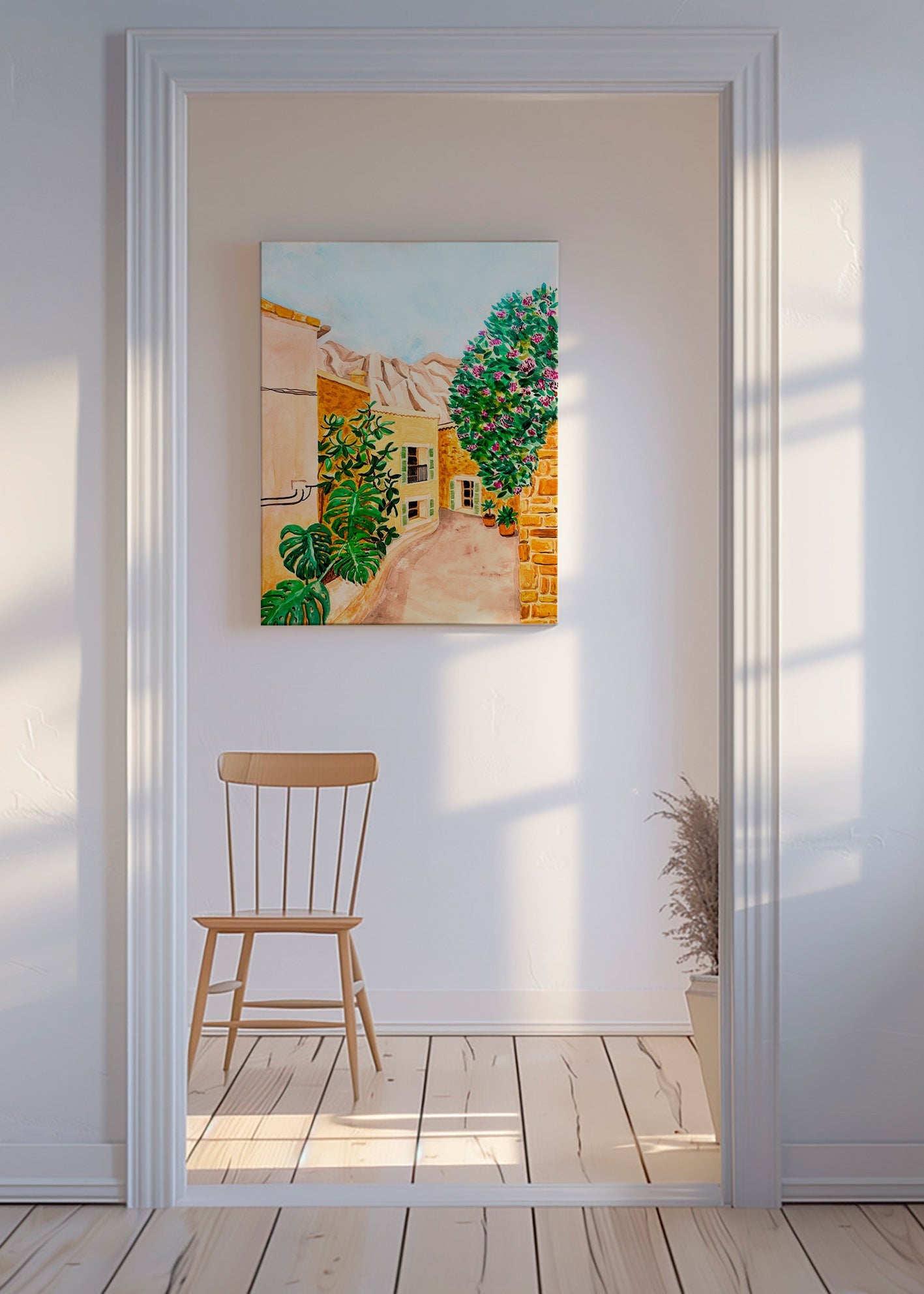 Landschaftskunst: Dorfstraße in Mediterranem Stil