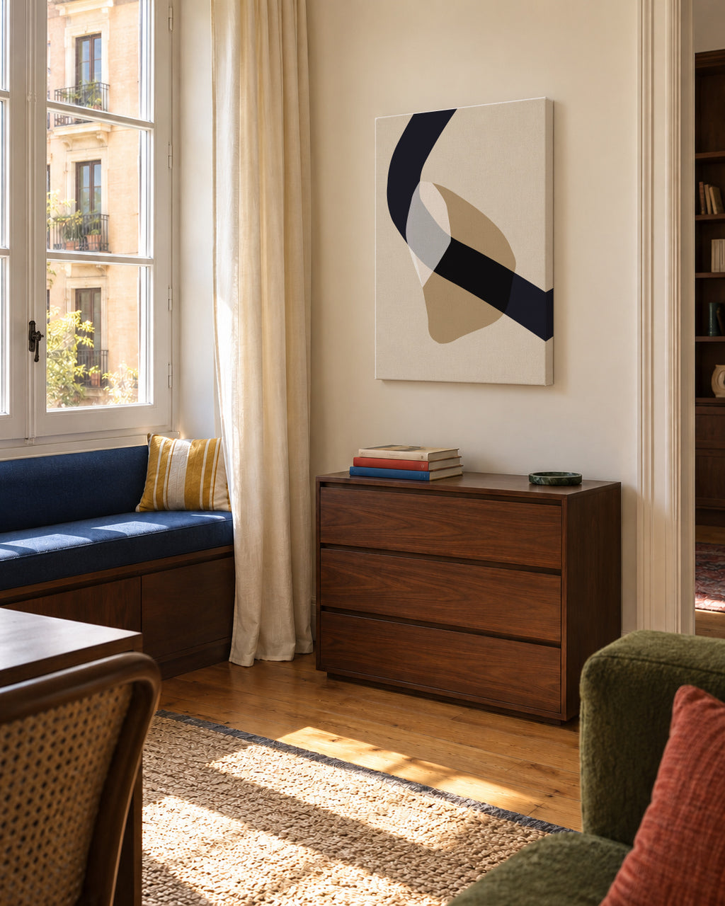 Form XVII - Unframed canvas in an interior