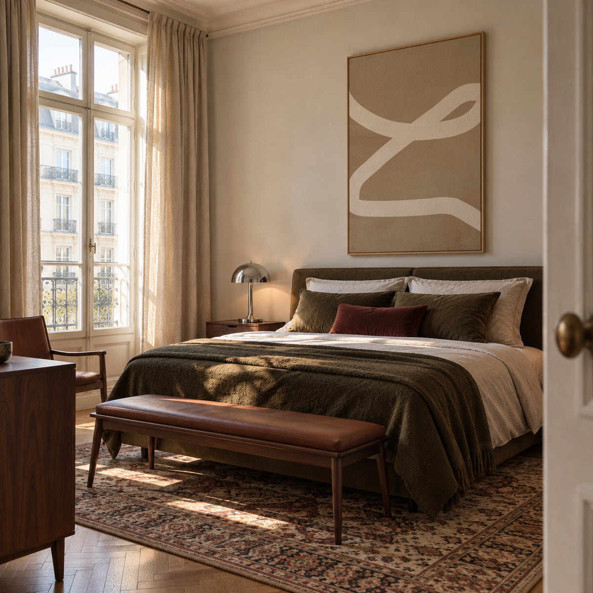 White Path - Framed canvas in an interior