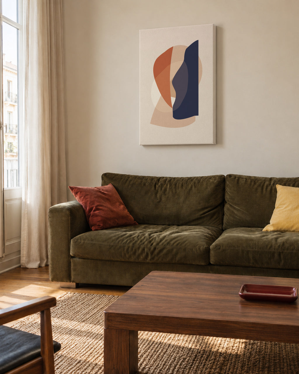 Form VIII - Unframed canvas in an interior