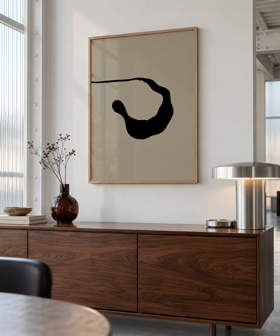 Fluid II - Framed poster in an interior
