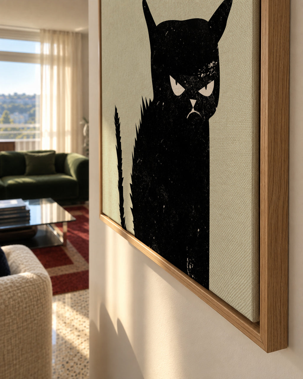 Kiss me cat - Framed canvas detail