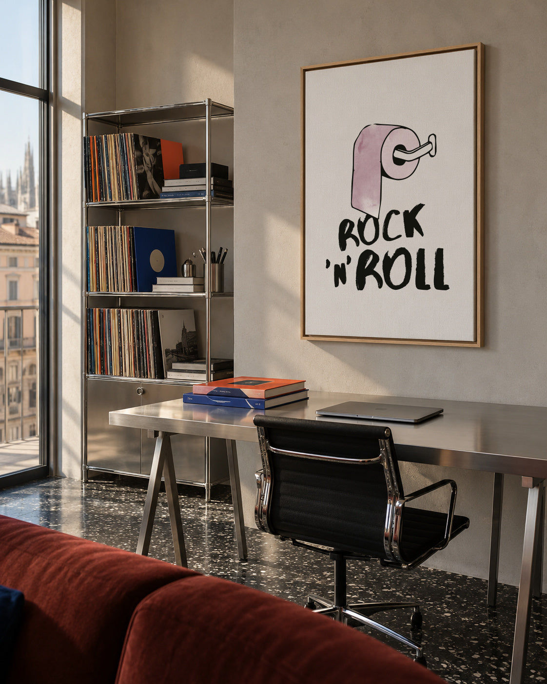 Rock'n'roll - Framed canvas in an interior
