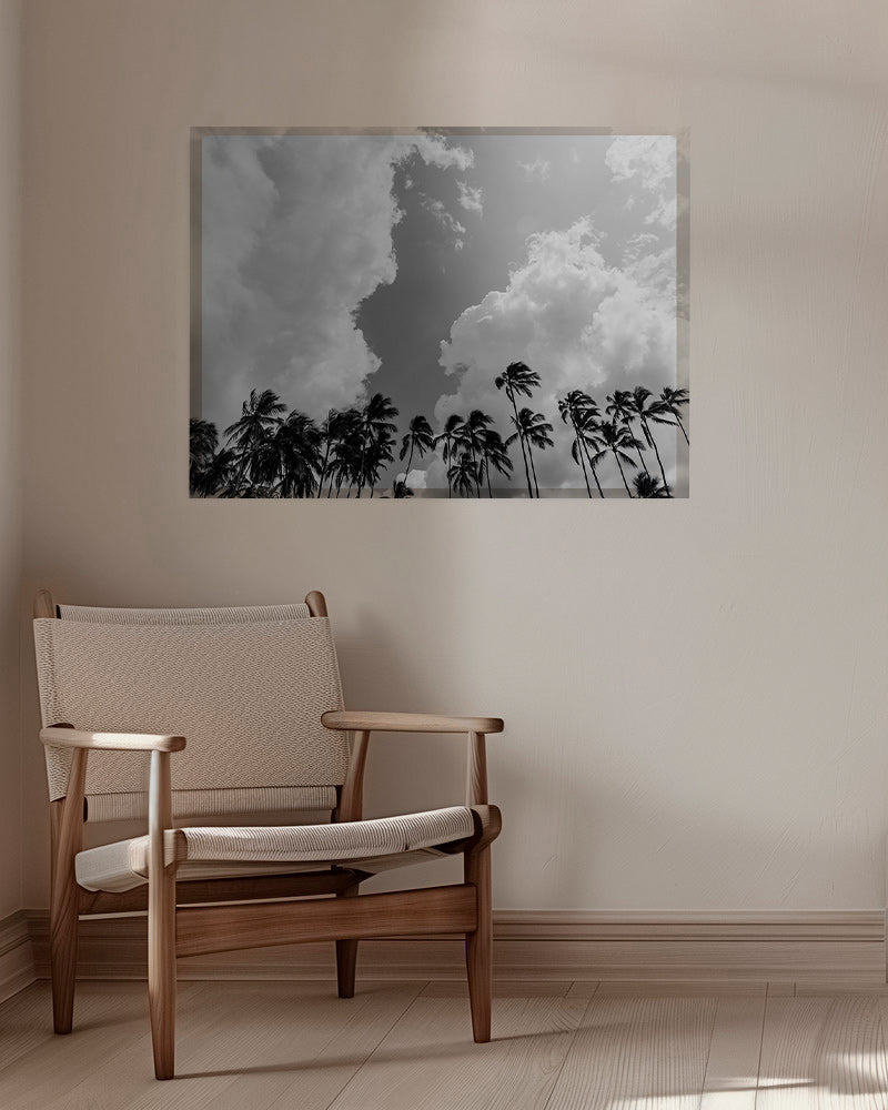 Landschaftskunst mit Palmen und dramatischem Himmel – Canvas