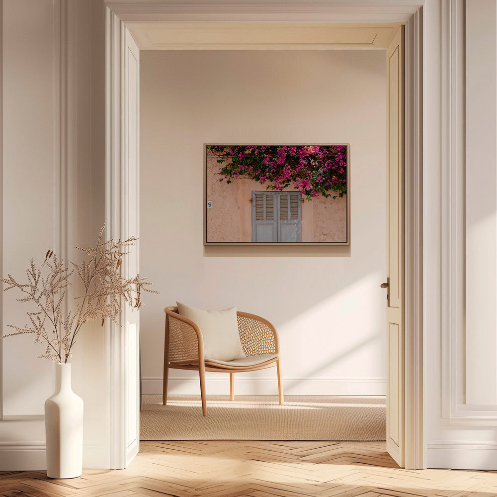 Botanischer Druck: Bougainvillea an alter Tür – Canvas2