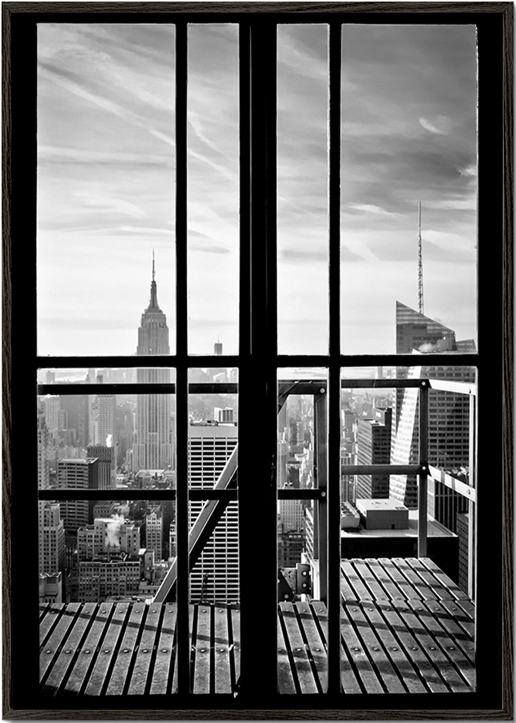 Stadtbild durch ein Fenster – Black Frame