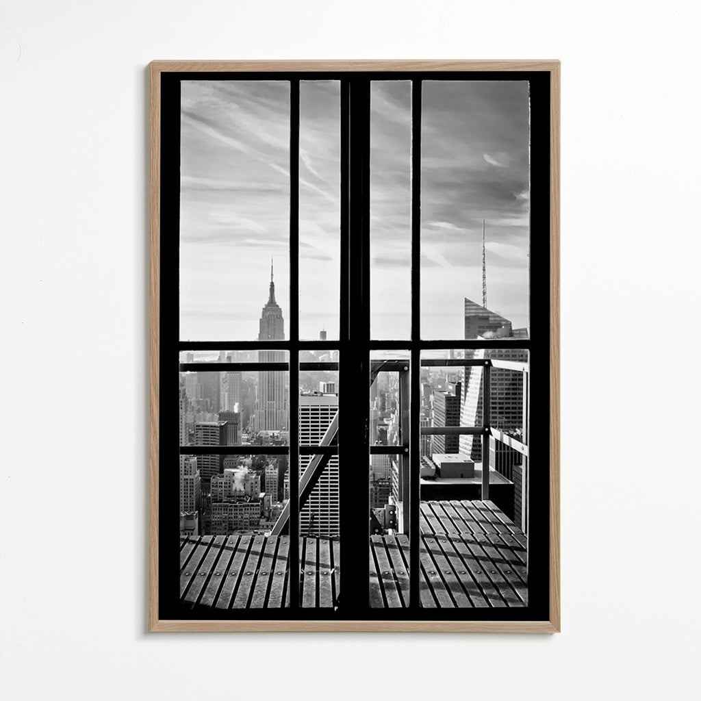 Stadtbild durch ein Fenster – Oak Frame