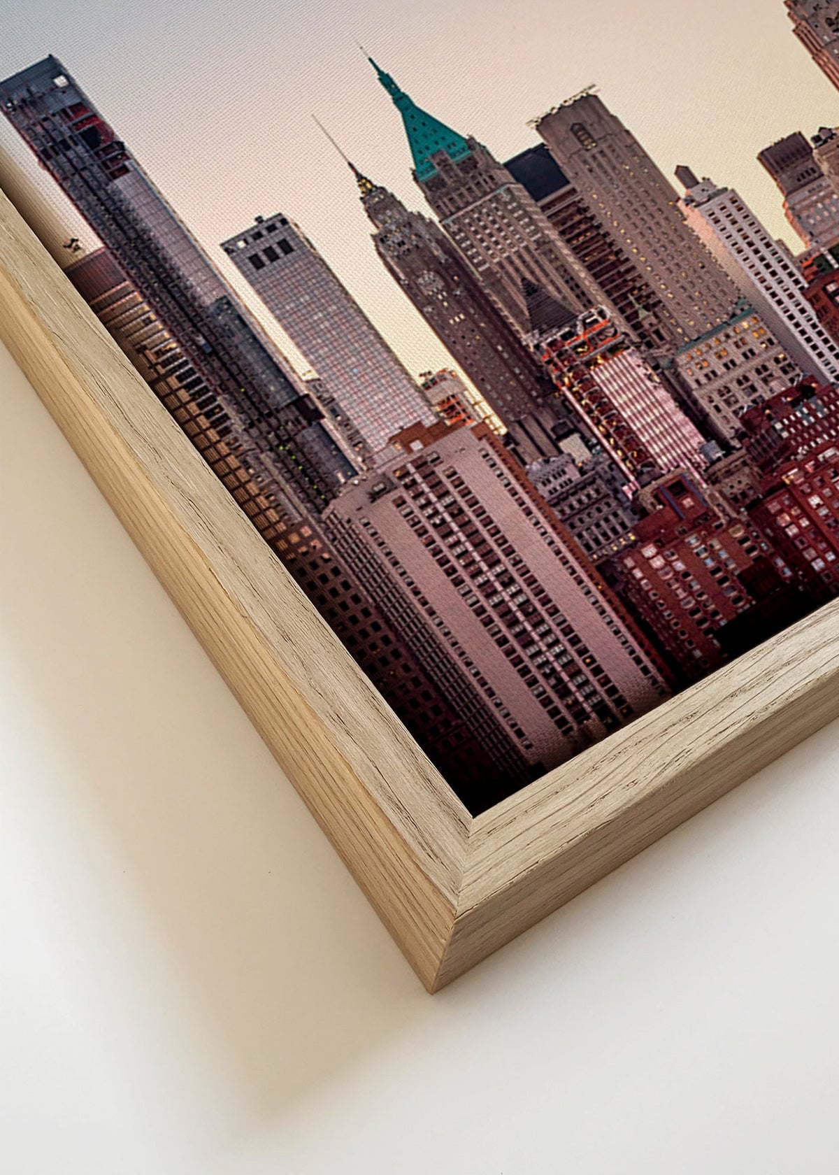 Stadtbild mit Skyline zur Dämmerung – Canvas detail