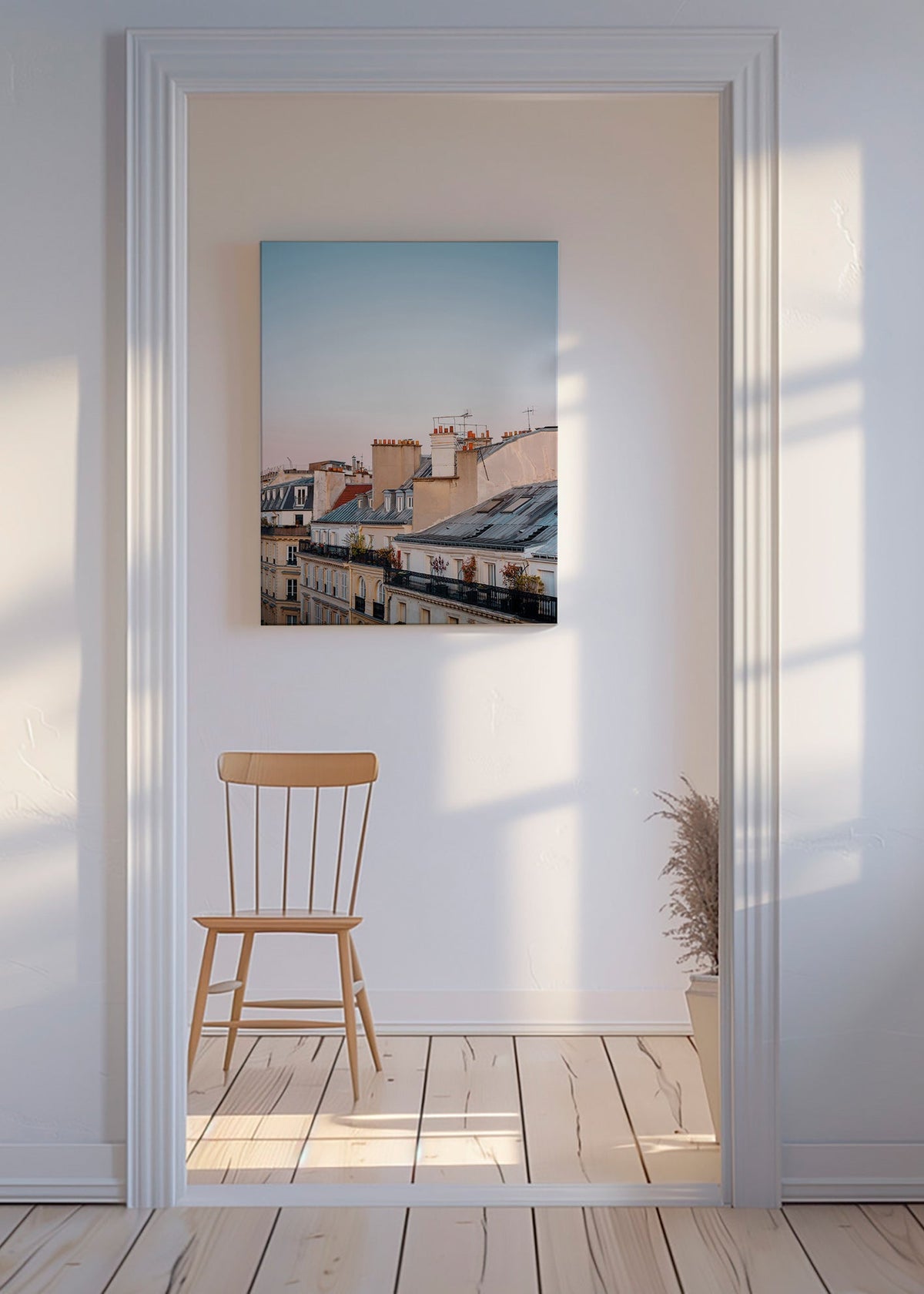 Stadtbild: Dächer im Morgenlicht – Canvas