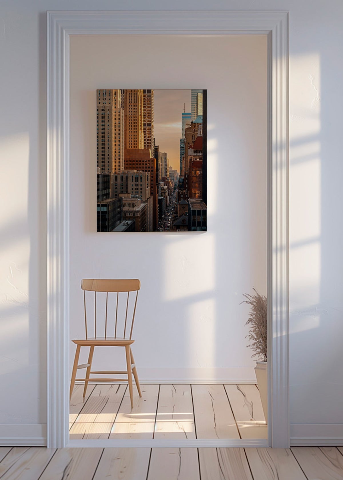 Stadtbild bei Morgenlicht – Canvas