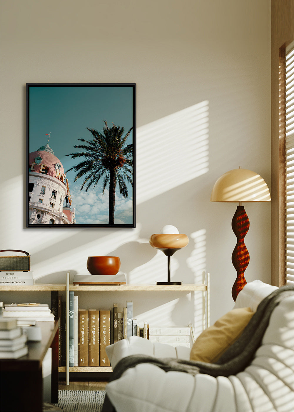 Küchenkunst Riviera: Kuppel und Palme – Canvas1