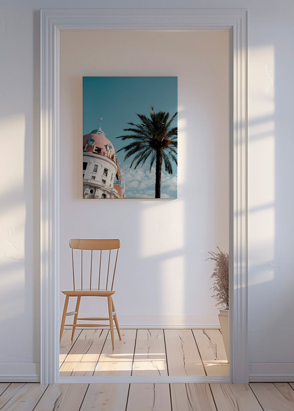 Küchenkunst Riviera: Kuppel und Palme – Canvas