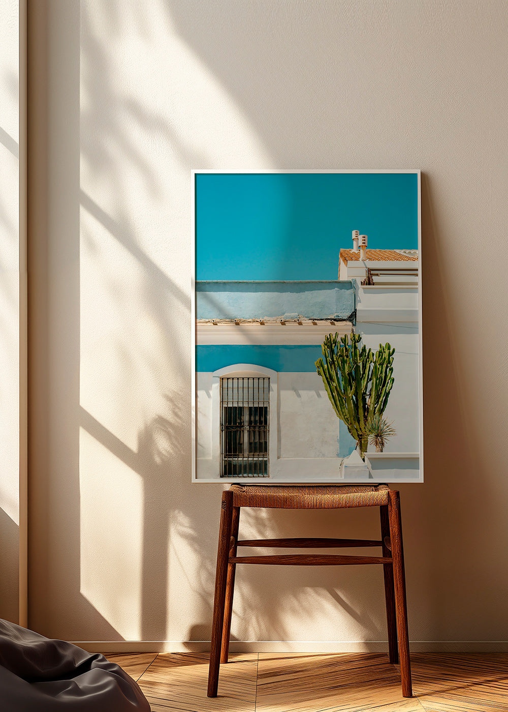 Botanischer Druck: mediterrane Fassade mit Kaktus – Product1