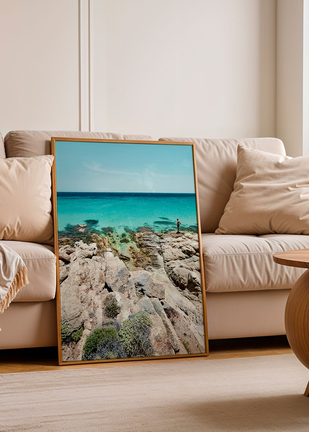 Landschaftskunst: felsige Küste mit türkisblauem Meer – Product1