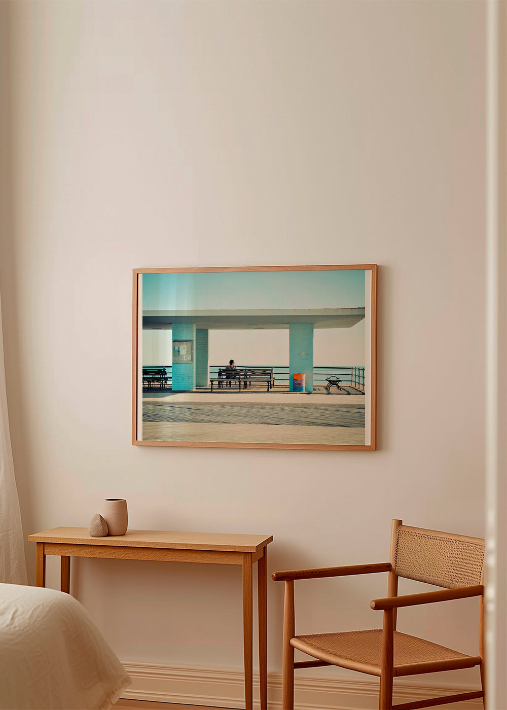 Molo-Fotografie mit einsamer Bank – Product2