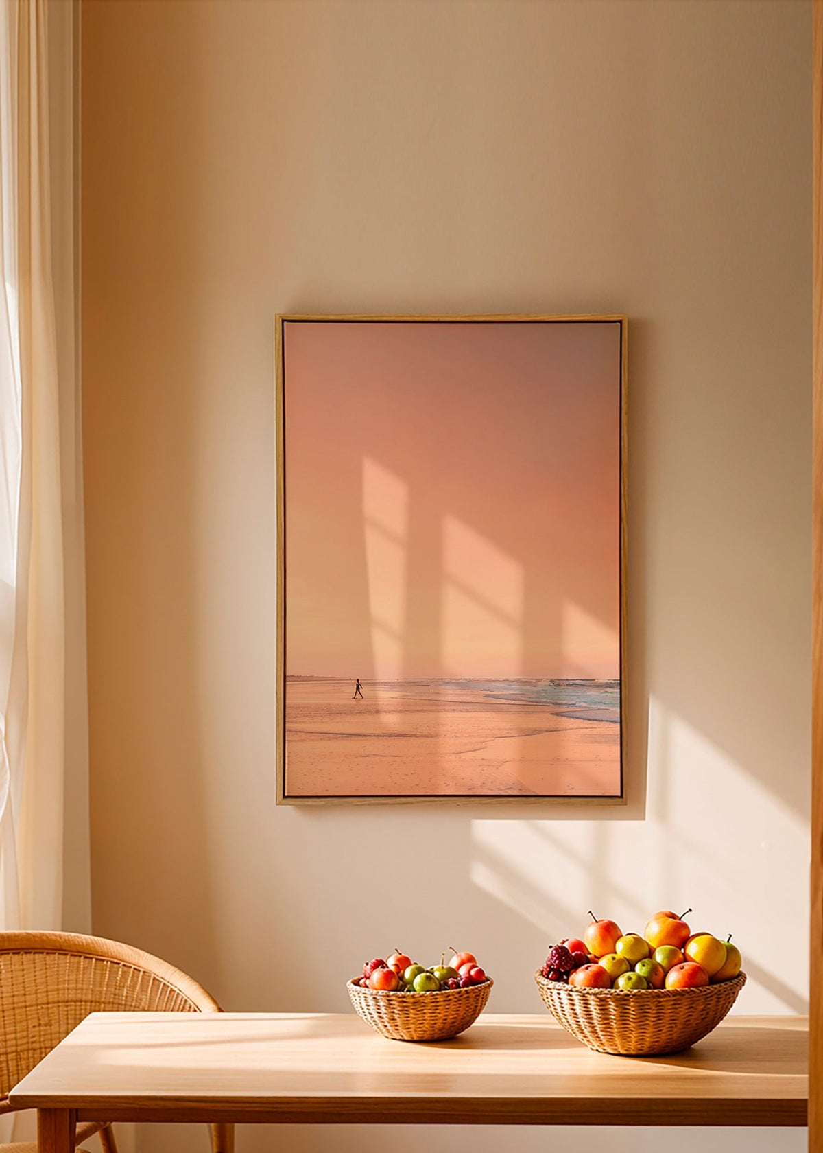 Landschaftskunst: Pastellstrand bei Sonnenaufgang – Canvas1