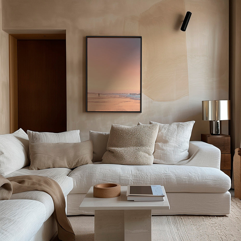 Landschaftskunst: Pastellstrand bei Sonnenaufgang – Canvas2