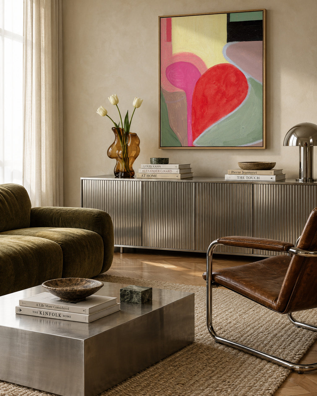 La etreinte neu - Framed canvas in an interior