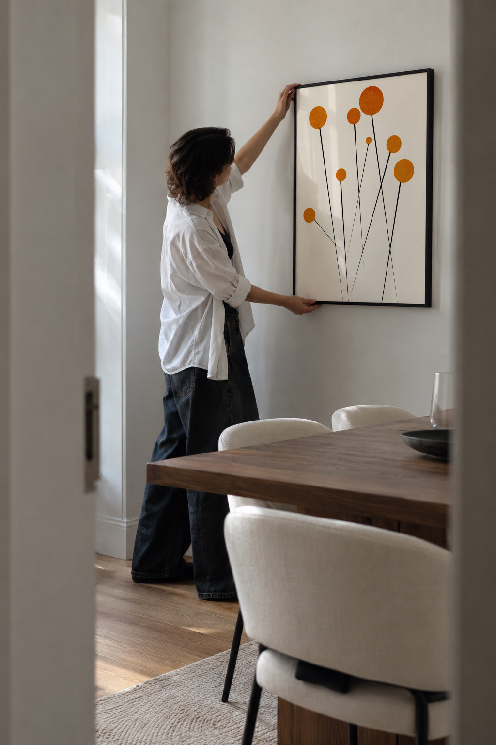 Dreaming Daisies - Framed poster in an interior