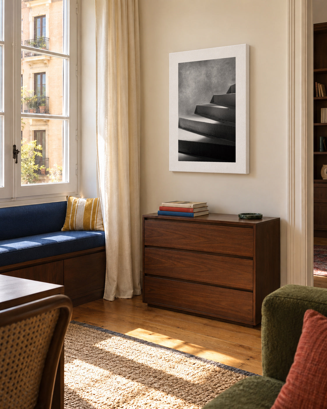 Steps of Light - Unframed canvas in an interior