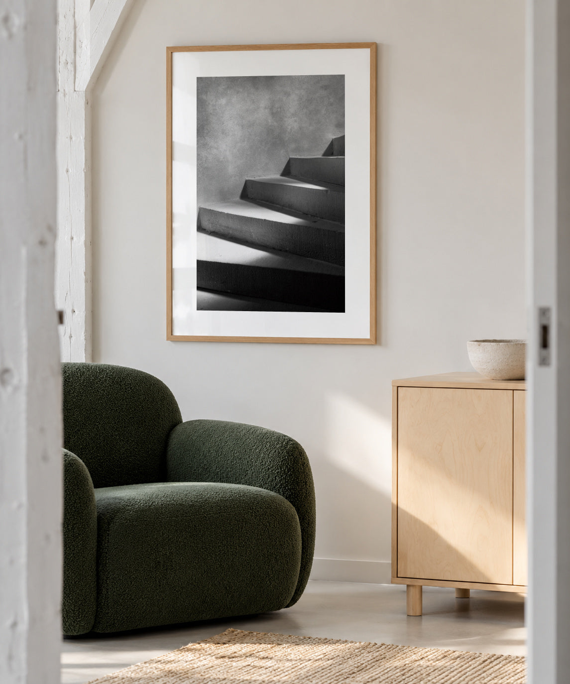 Steps of Light - Framed poster in an interior
