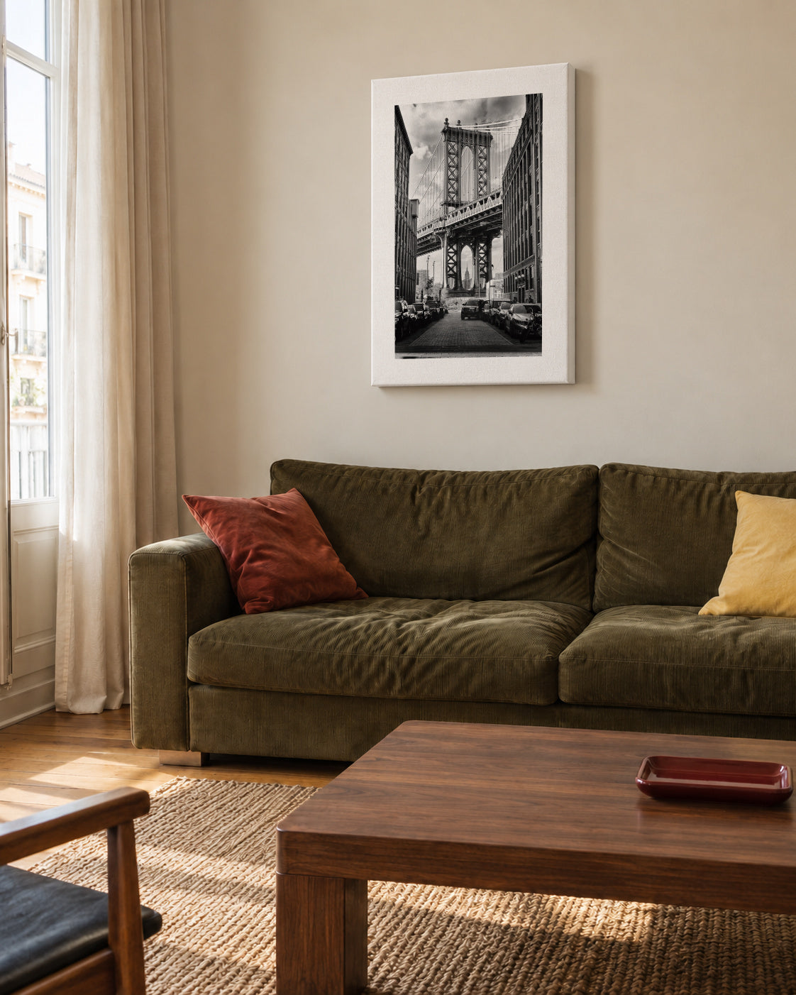 In America - Unframed canvas in an interior