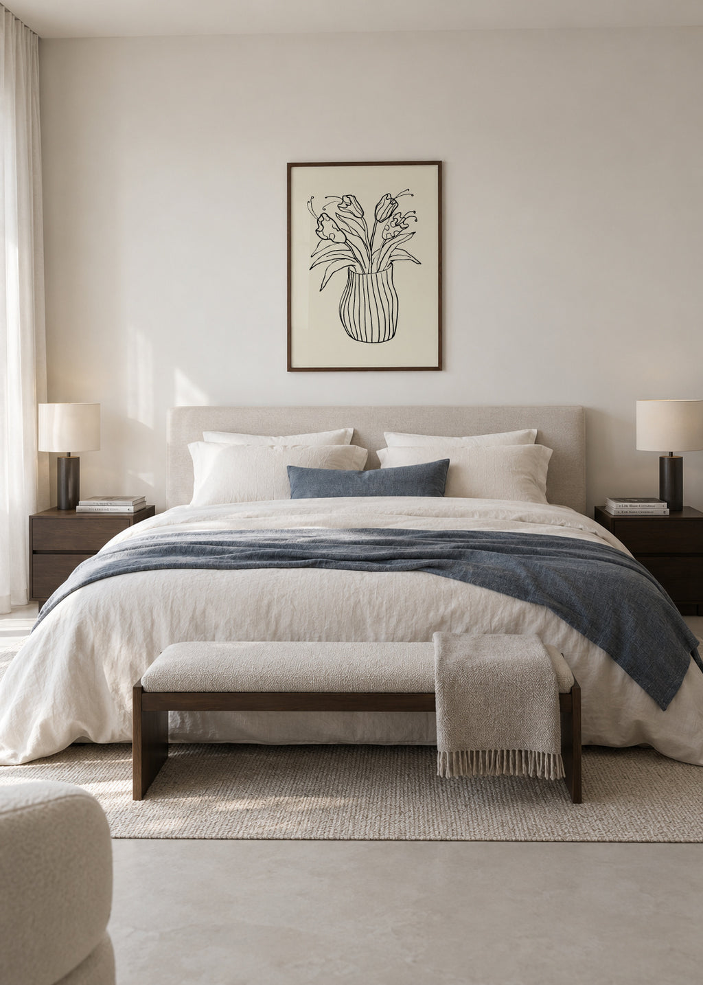 Vase Sketch - Framed poster in an interior