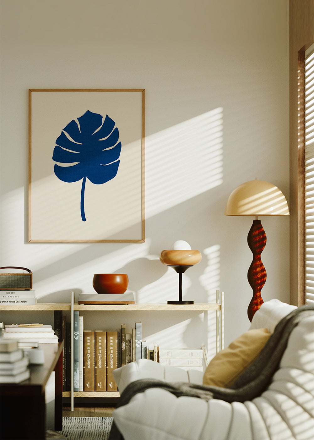 Monstera Canvas Blue - 1x Studio
