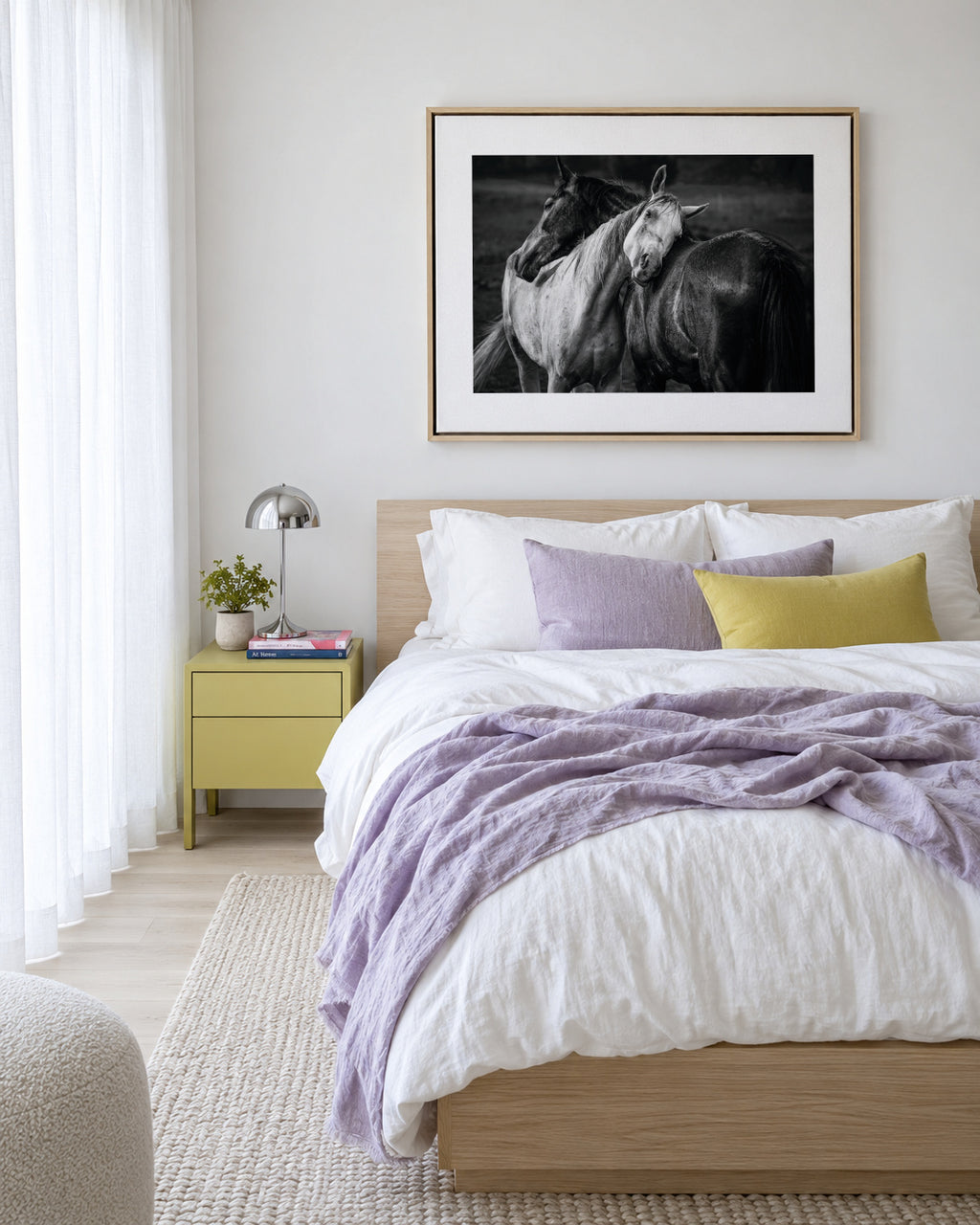 Warm rain - Framed canvas in an interior