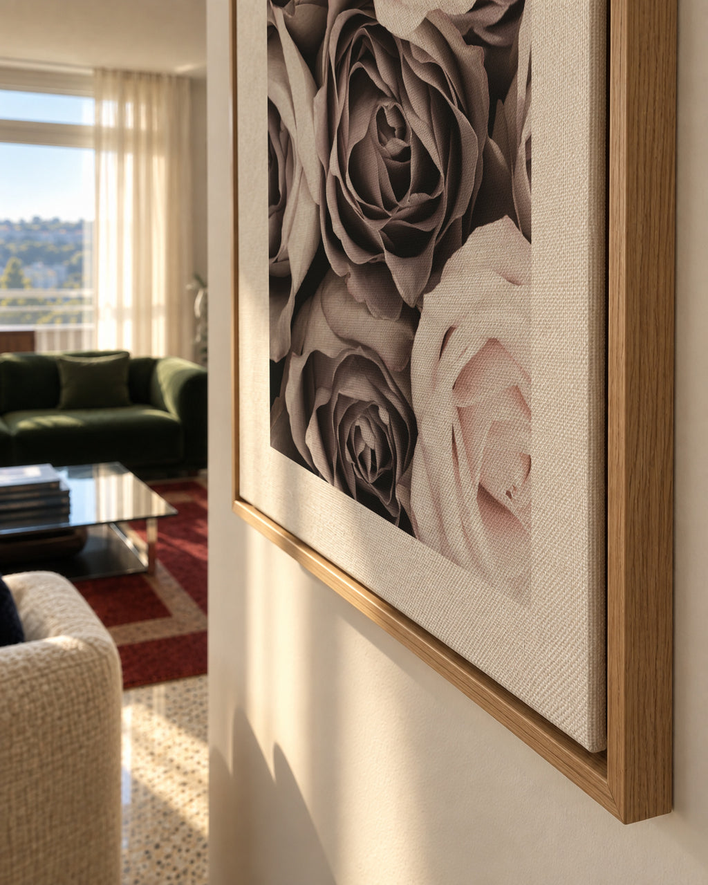 Roses - Framed canvas detail
