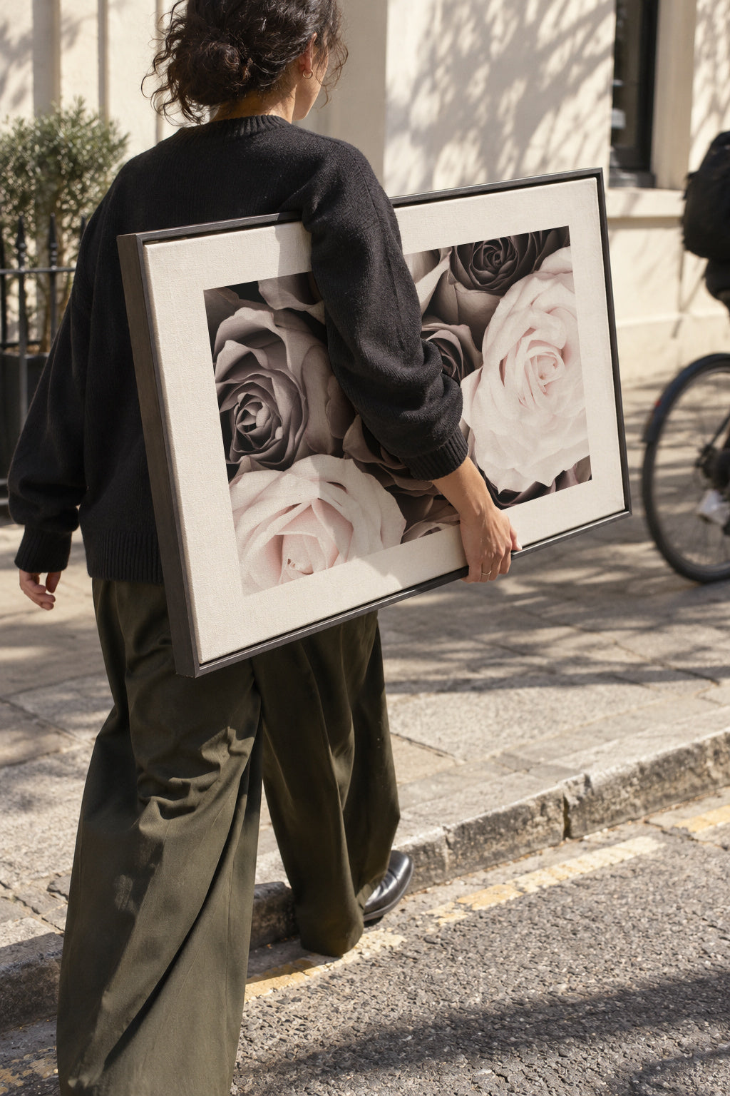 Roses - Framed canvas in an interior