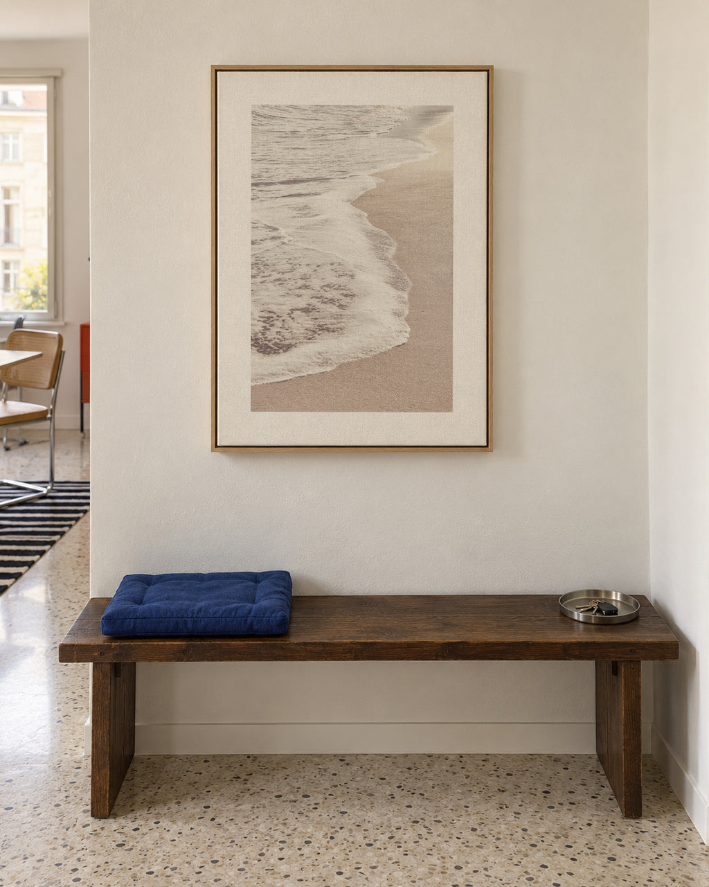 Beach VI - Framed canvas in an interior