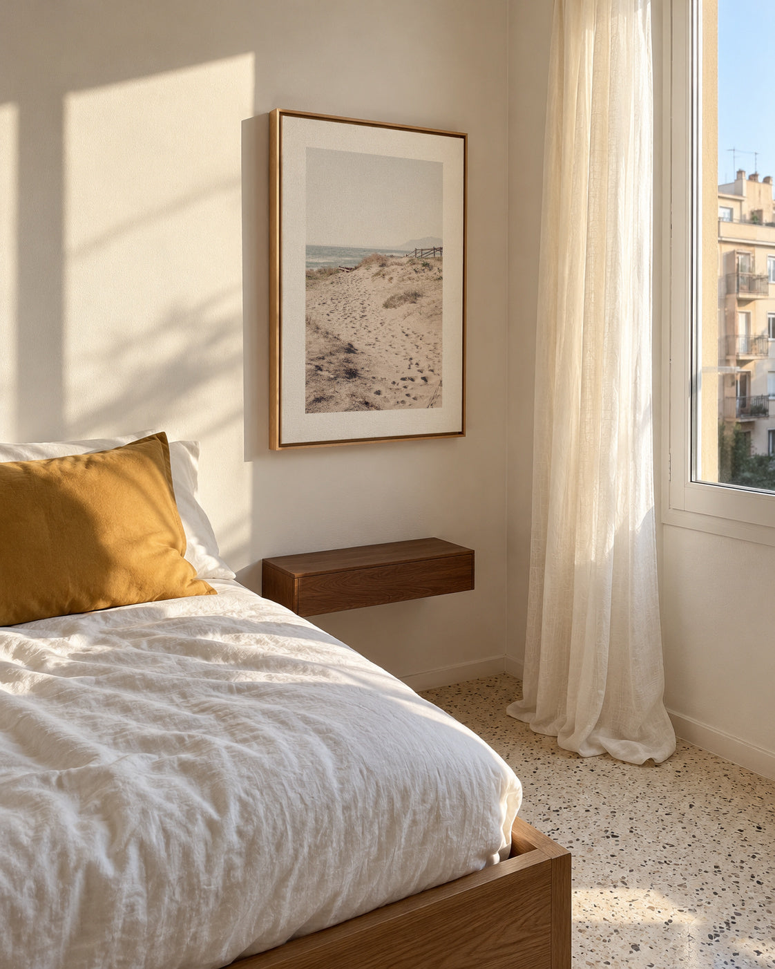 Beach VIII - Framed canvas in an interior