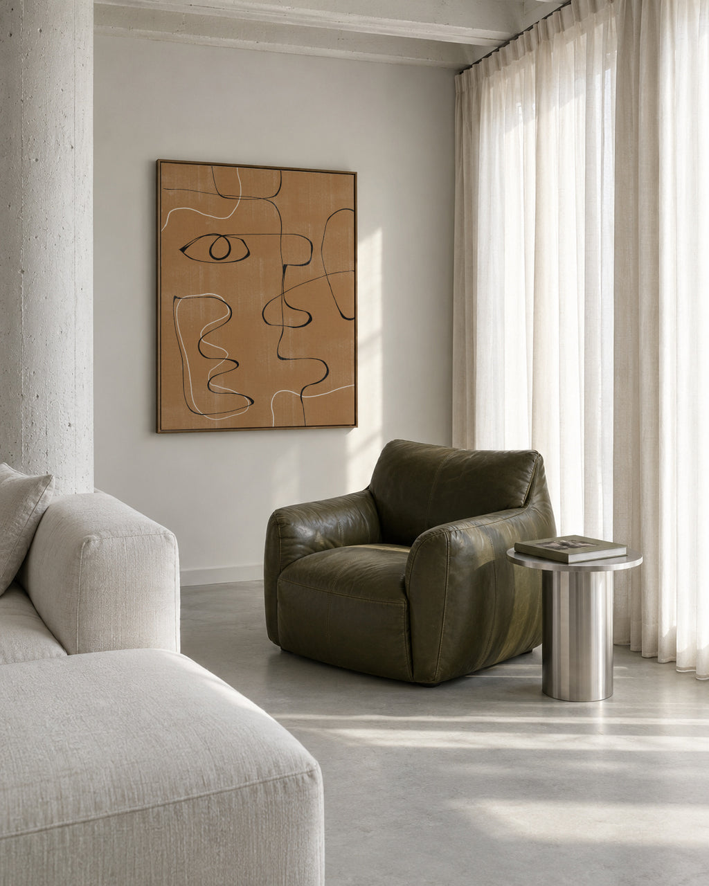 Abstract Face No3. - Framed canvas in an interior