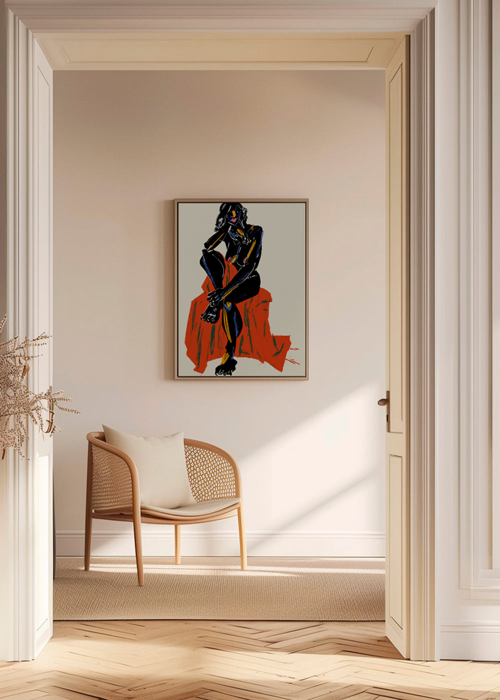 Woman Resting Her Chin On Her Hand Dark - Francesco Gulina