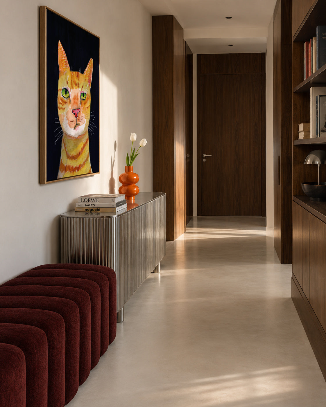 Ginger Cat - Framed canvas in an interior