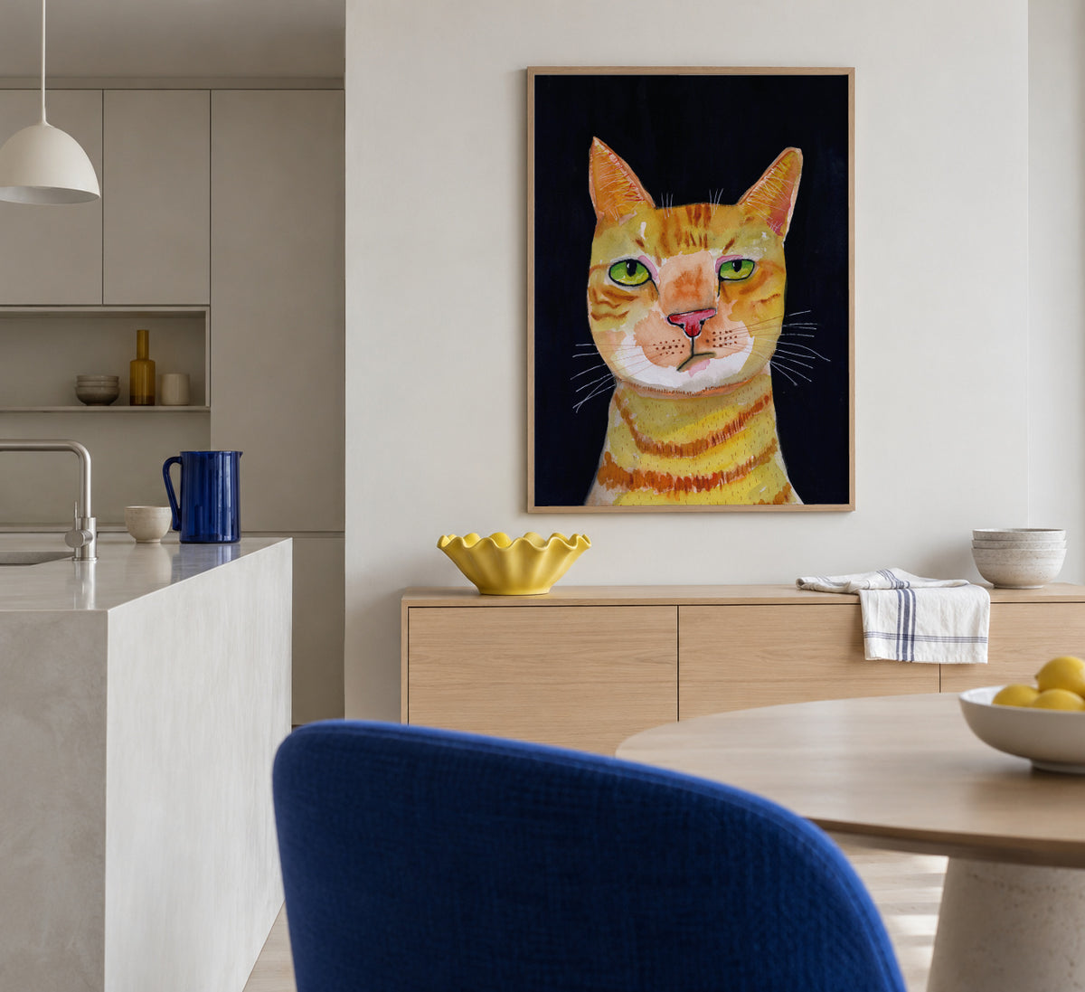 Ginger Cat - Framed poster in an interior