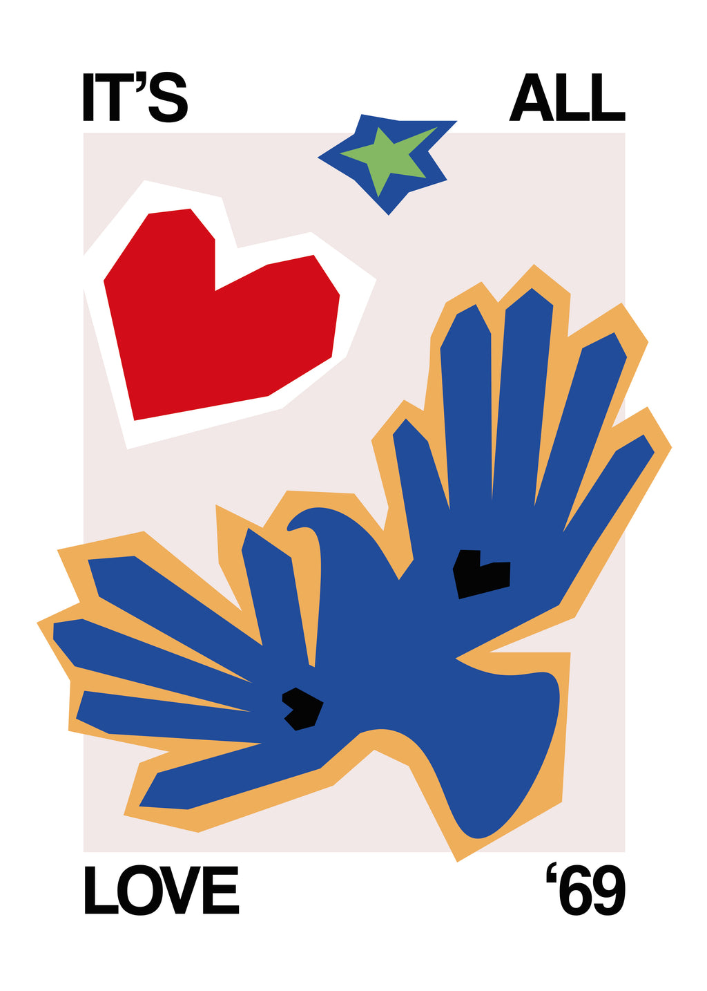 It's All Love '69 Bird Blue - Unframed art print
