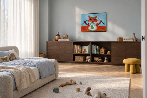 Vegan Cat - Framed poster in an interior