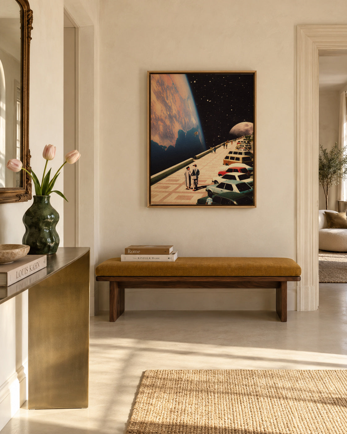 Space Promenade - Framed canvas in an interior
