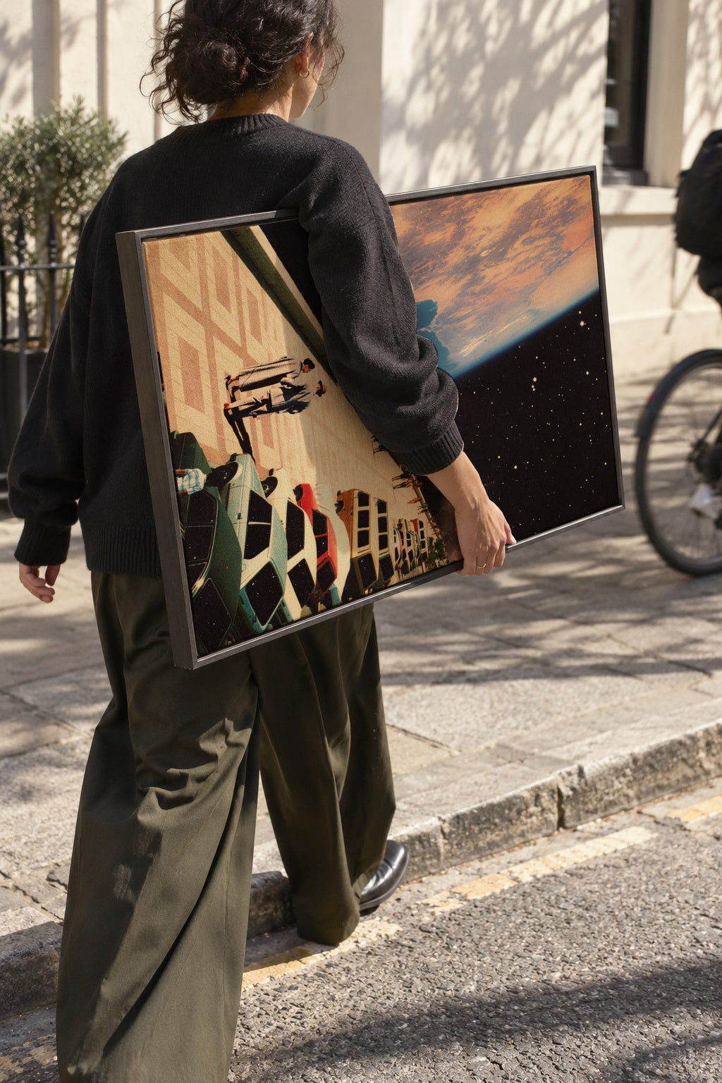 Space Promenade - Framed canvas in an interior