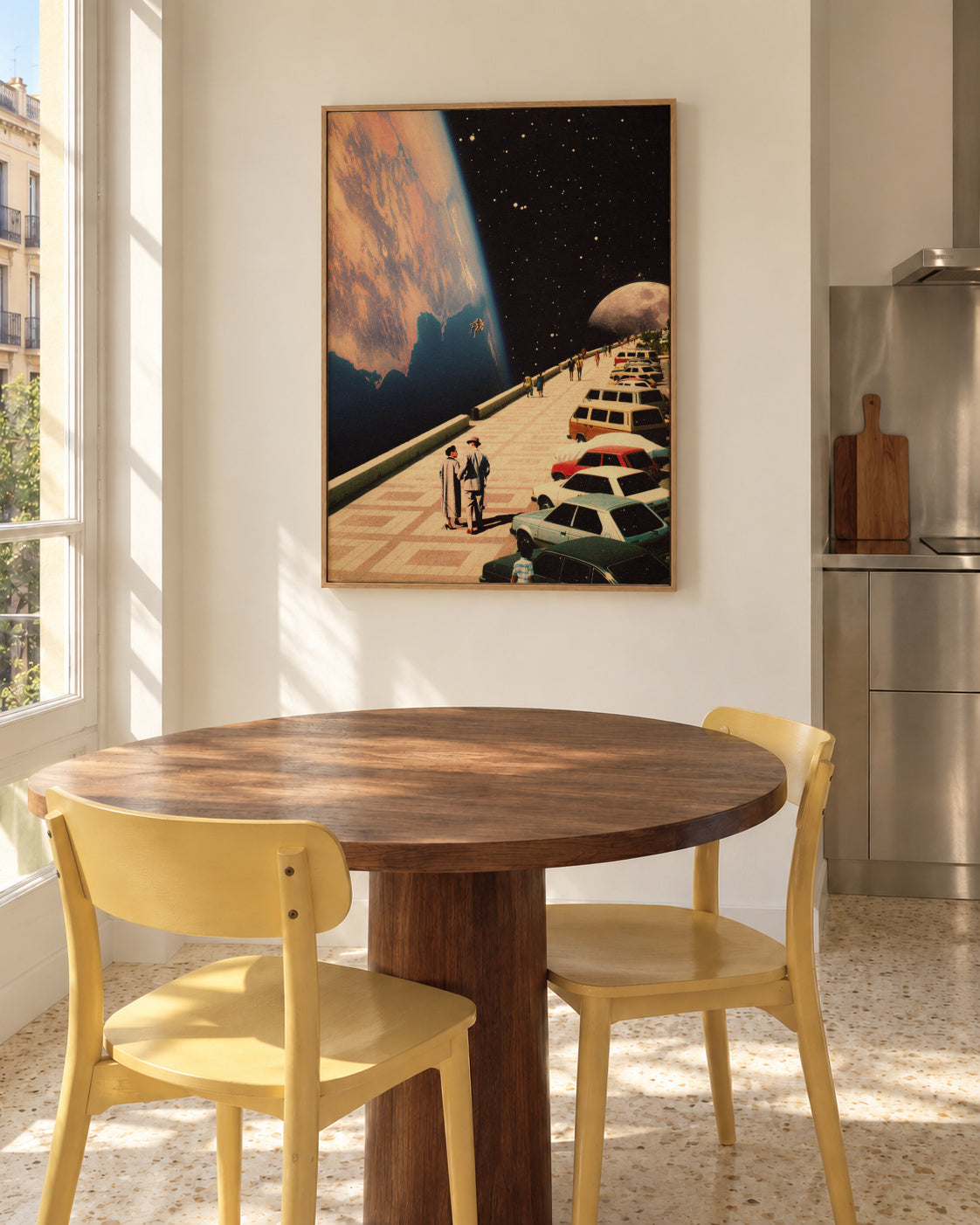Space Promenade - Framed canvas in an interior