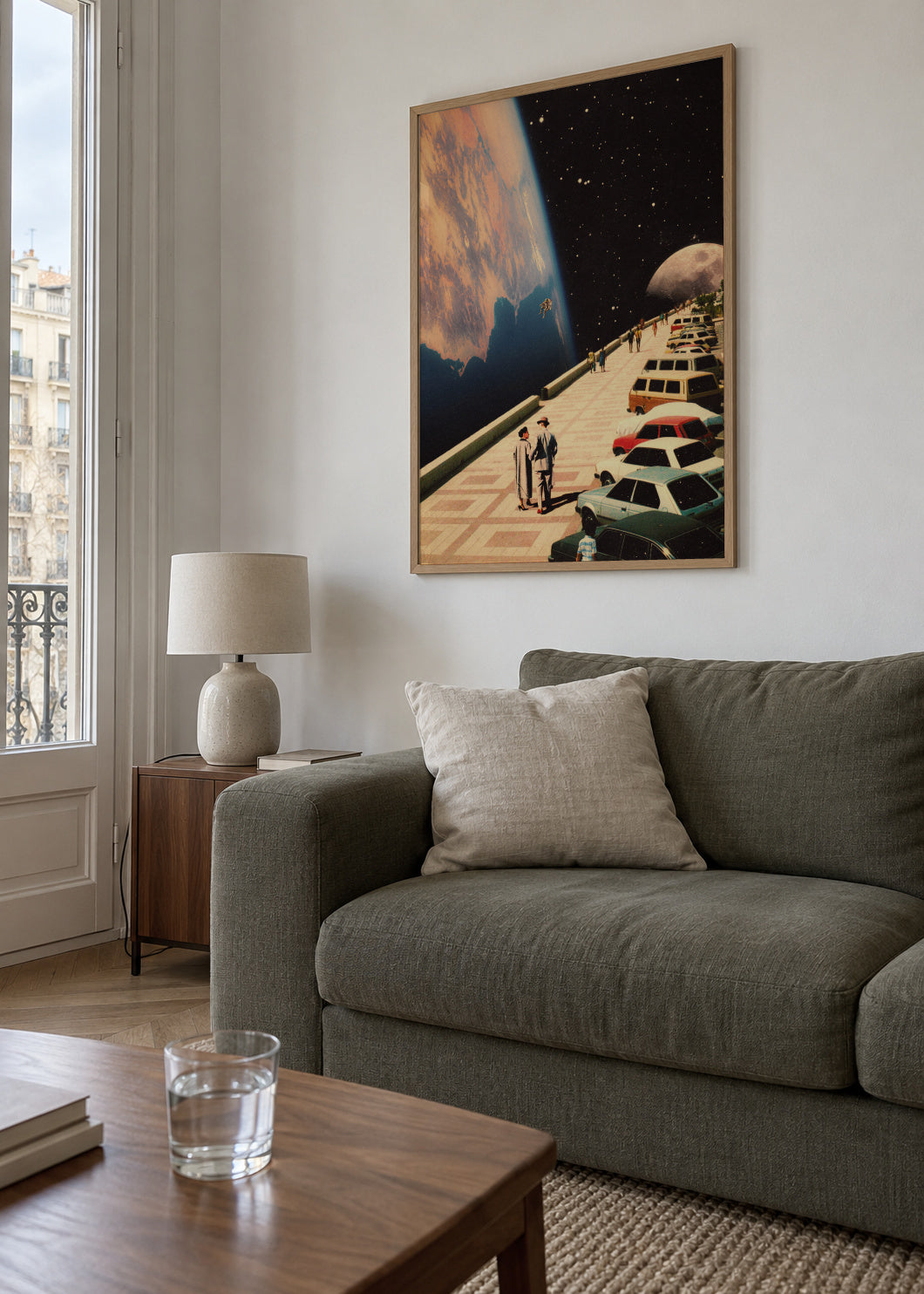 Space Promenade - Framed poster in an interior