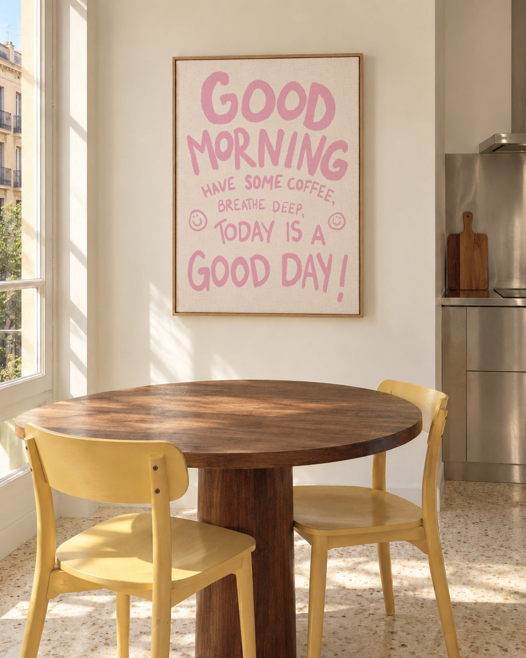 Good Morning - Framed canvas in an interior