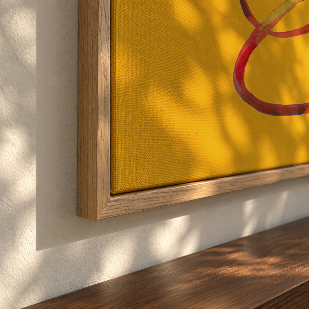 Prawn On Yellow - Framed canvas detail
