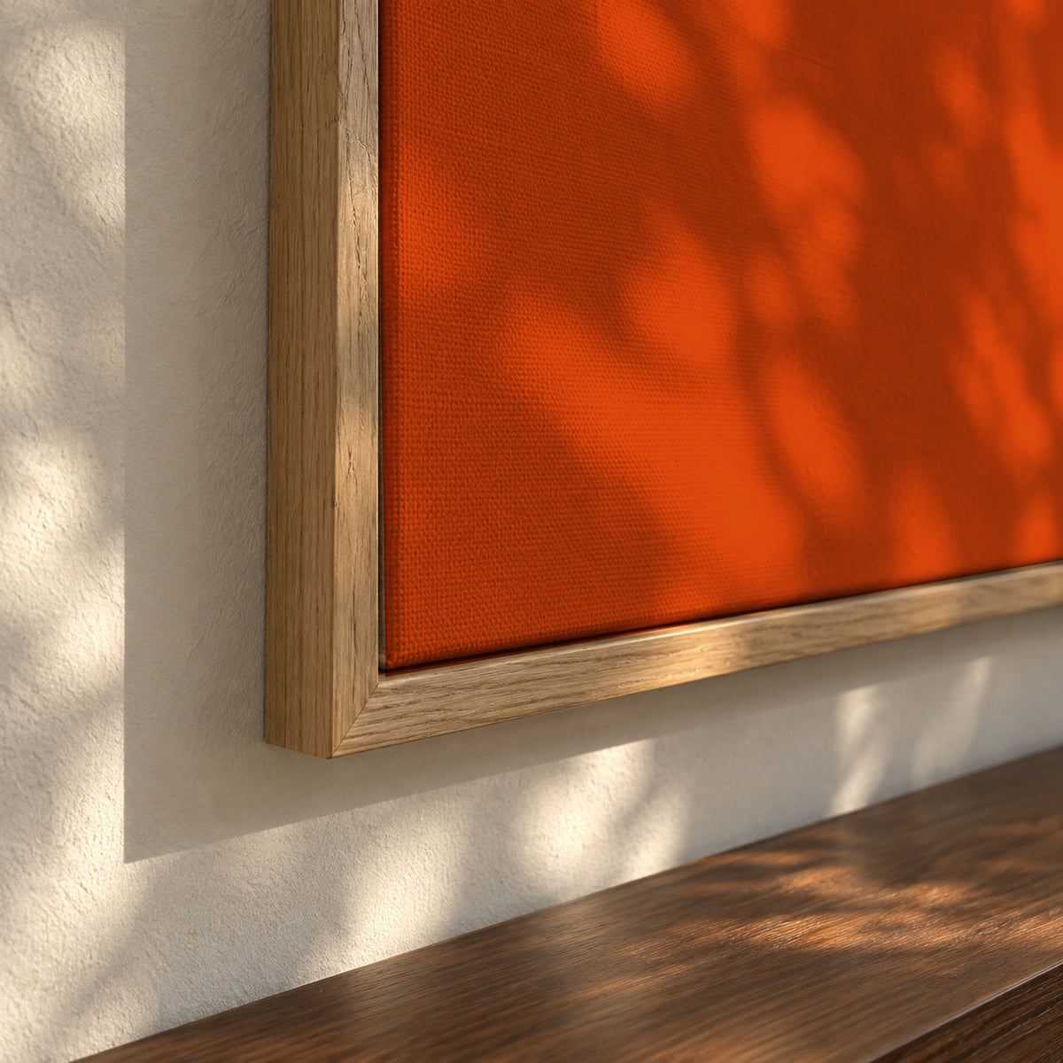 Strutting Pheasant On Orange - Framed canvas detail