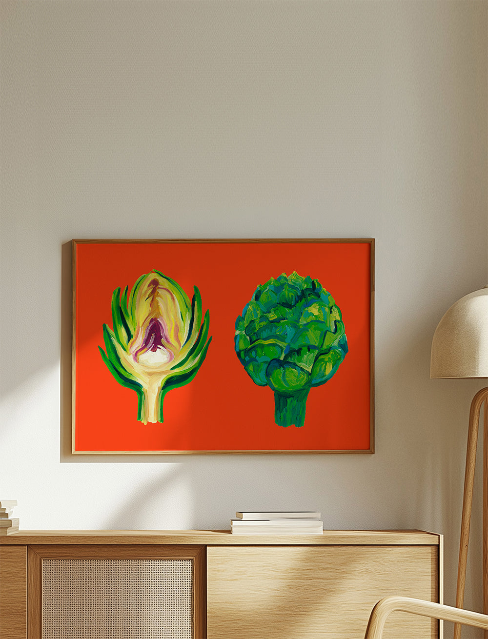 Artichokes On Orange - Alice Straker